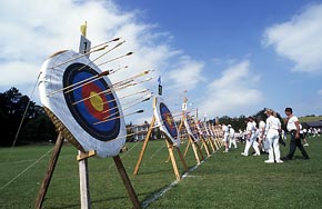 Target practice at the Much Wenlock Olympics