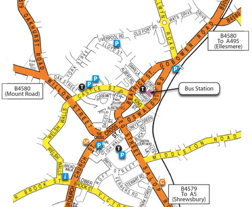 Oswestry Town Street Map